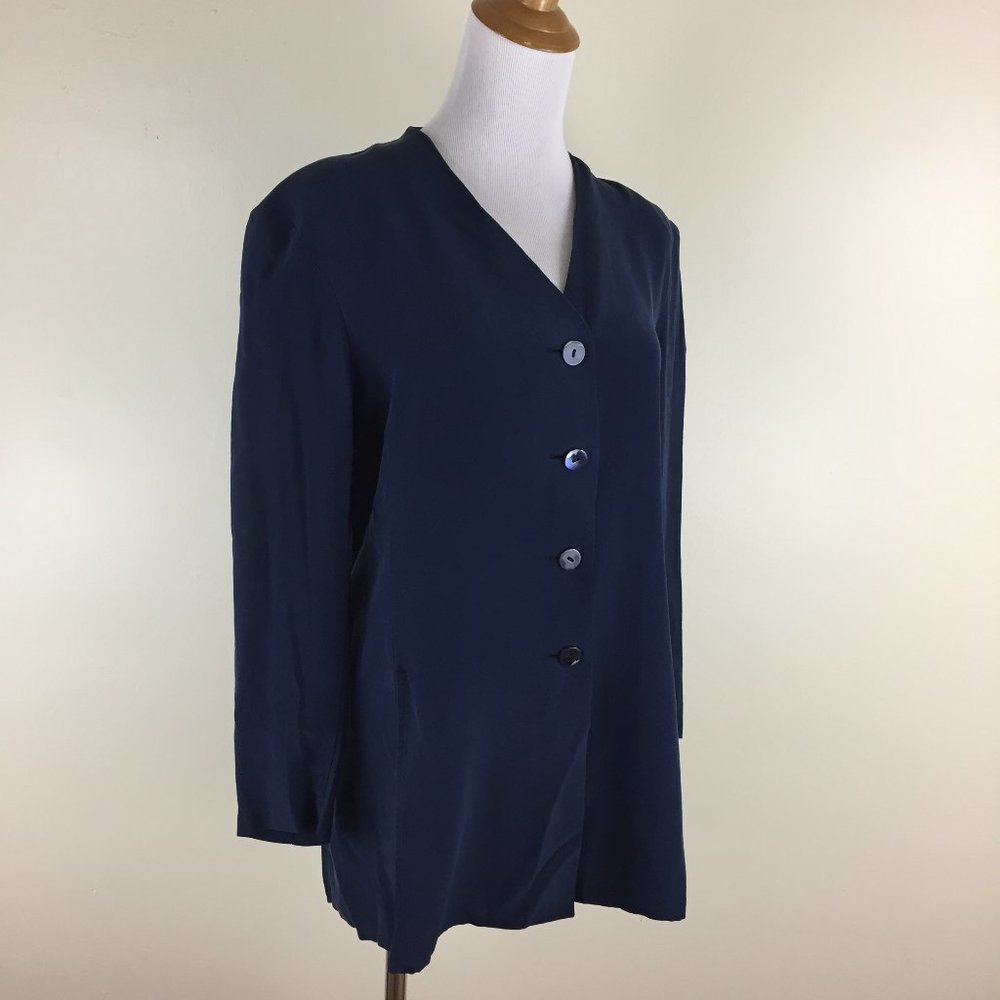 MAX MARA Italy 100% Silk Button Shirt Jacket